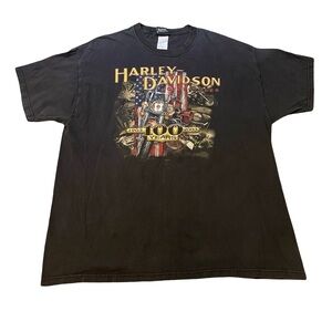 Harley-Davidson faded Black Short Sleeve Tee with Graphic Design vintage 2002/XL